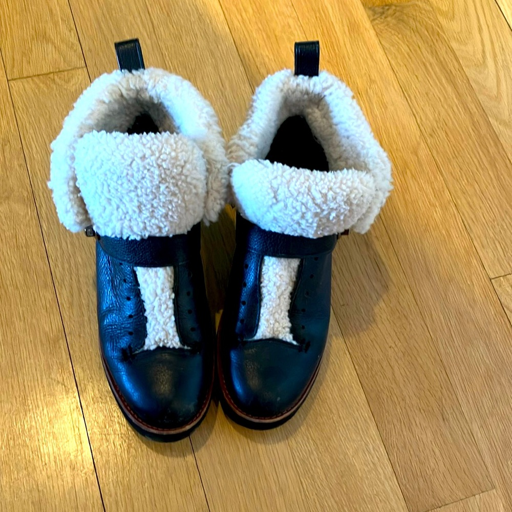 Coach shearling and leather boots size 9